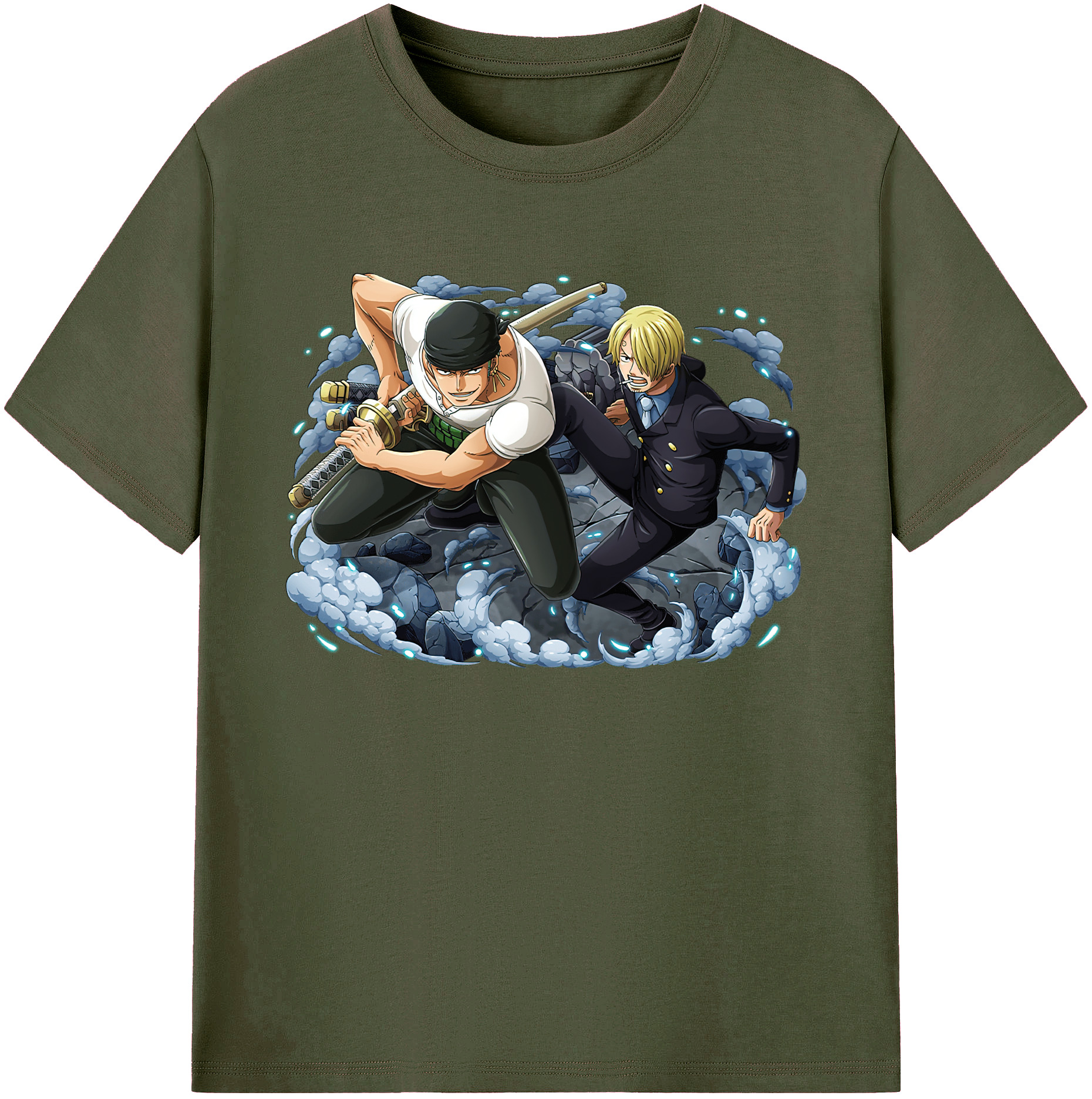 ワンピース ロロノア・ゾロ ONE PIECE Roronoa Zoro 綿100％ メンズ半袖Tシャツ｜肌触りやわらか＆通気性